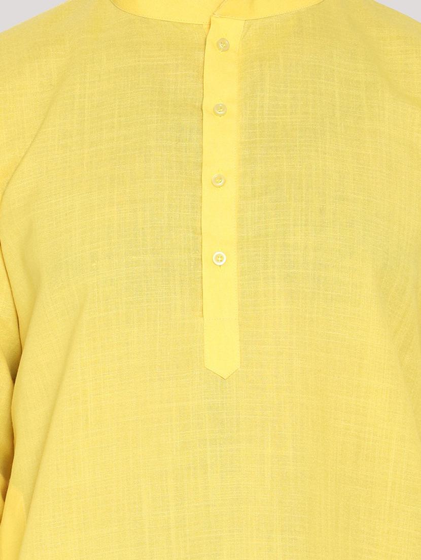 yellow cotton kurta pyjama ethnic wear set - 19187821 - Standard Image - 5