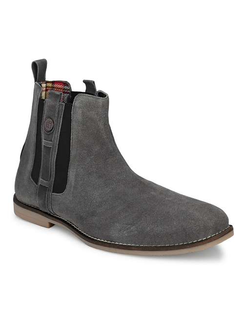 men grey slip on boots - 19188637 -  Standard Image - 0