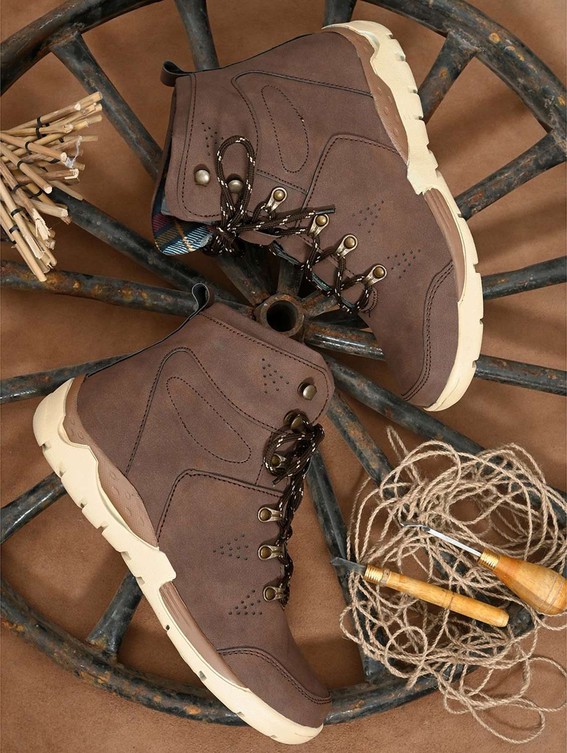 men brown lace up boots - 19188693 -  Standard Image - 3