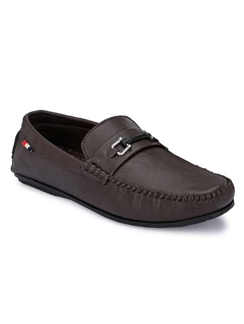 brown synthetic slip on loafers - 19189995 - Standard Image - 0
