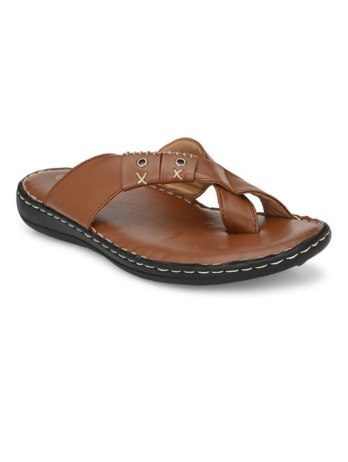 tan slip on sandal - 19190278 - Standard Image - 0