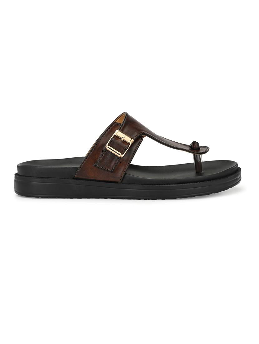 brown slip on sandal - 19190279 - Standard Image - 3
