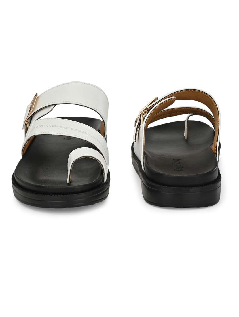 white synthetic & mesh slip on sandals - 19190380 -  Standard Image - 3