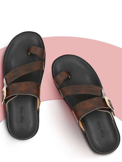 brown synthetic & mesh slip on sandals - 19190382 -  Standard Image - 0