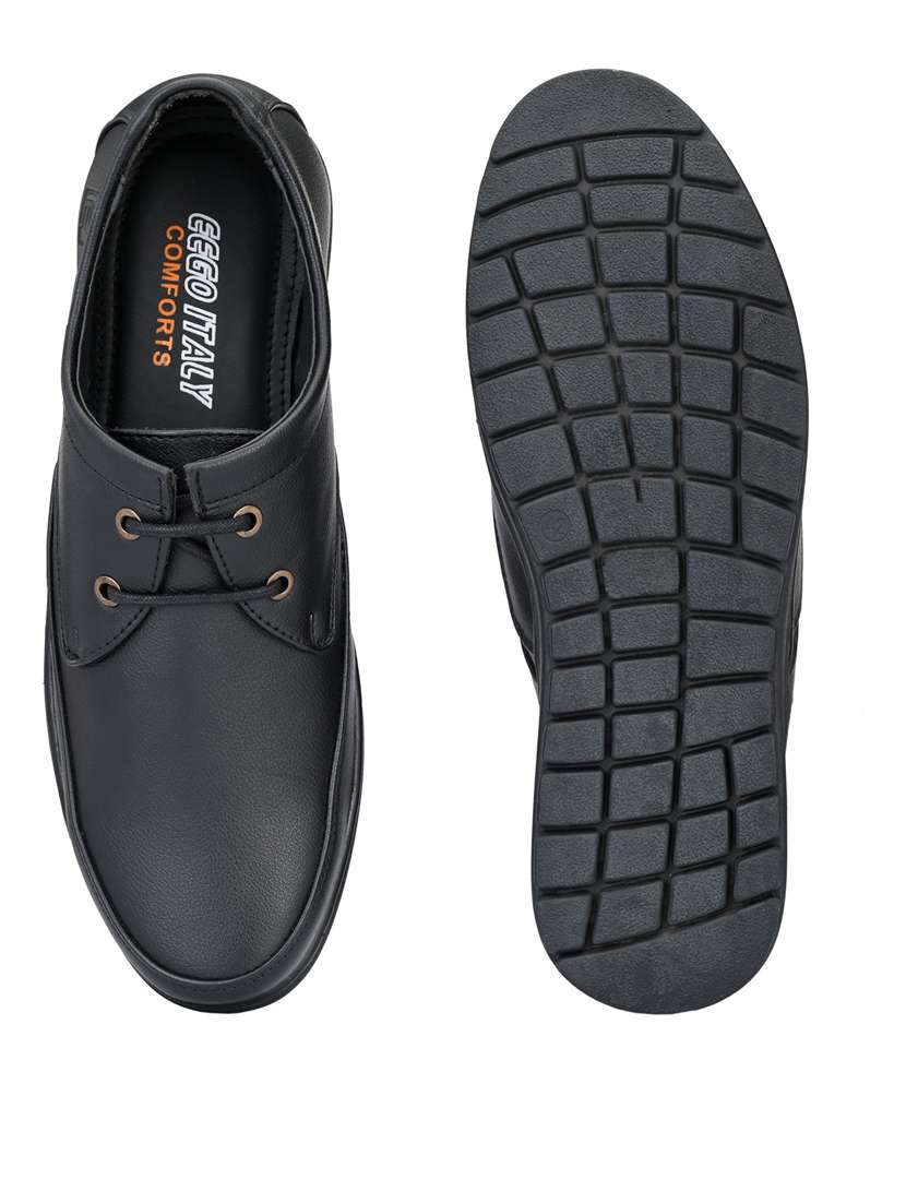black solid formal shoes - 19190916 - Standard Image - 3