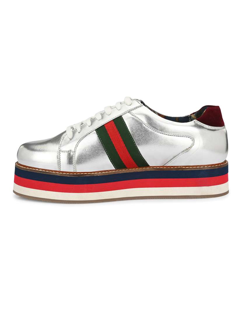 men silver lace up sneakers - 19191070 -  Standard Image - 3