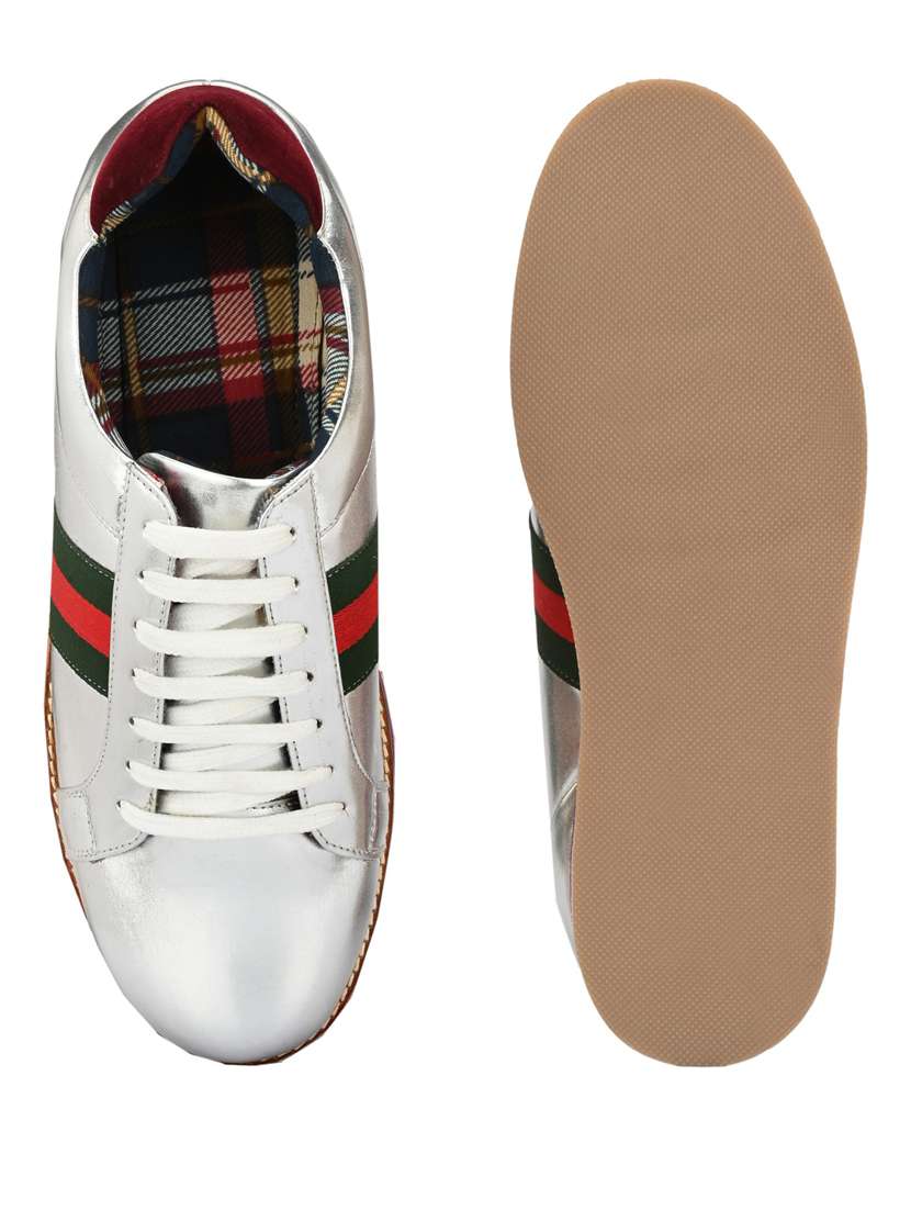men silver lace up sneakers - 19191070 -  Standard Image - 5