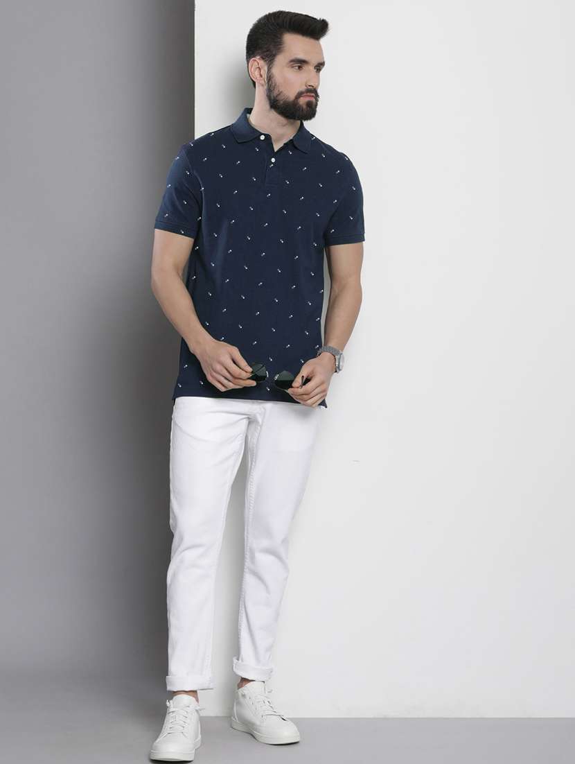 blue printed polo t-shirt - 19196019 -  Standard Image - 3