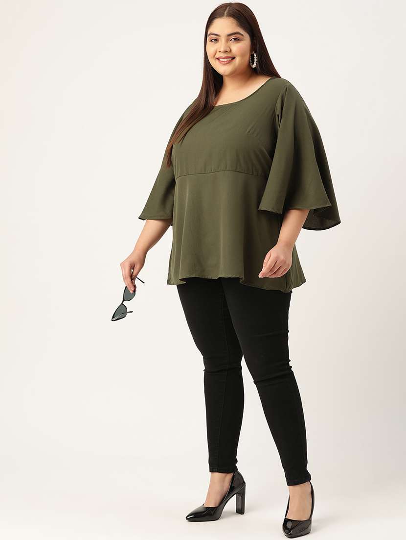 women's peplum round neck top - 19196130 -  Standard Image - 3