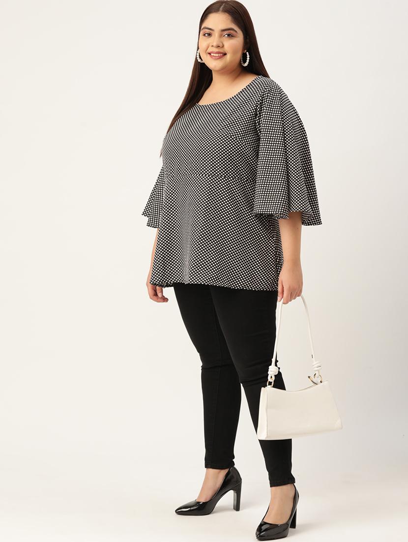 women's a line round neck top - 19196134 - Standard Image - 3
