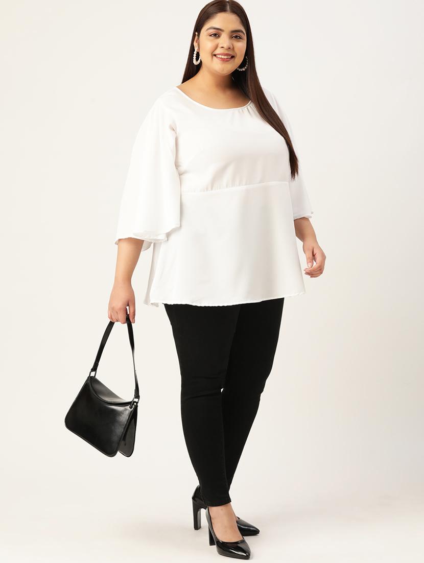 women's straight round neck top - 19196136 - Standard Image - 3