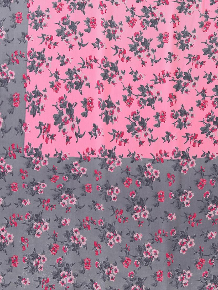 floral printed half & half saree with blouse - 19197334 - Standard Image - 5