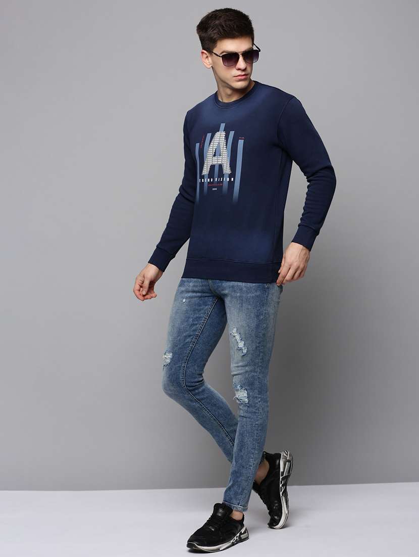 mens front print sweatshirt - 19197355 -  Standard Image - 3