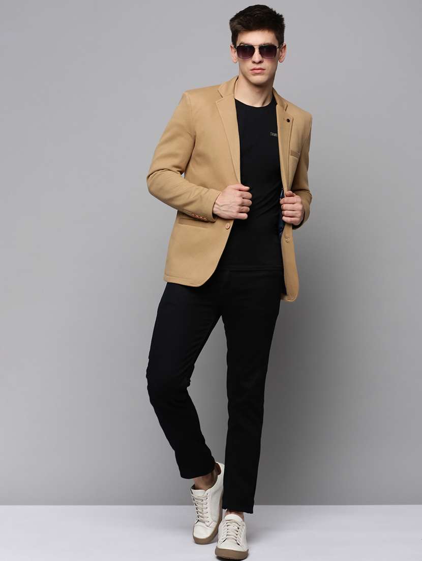 solid single breasted casual blazer - 19197364 -  Standard Image - 3