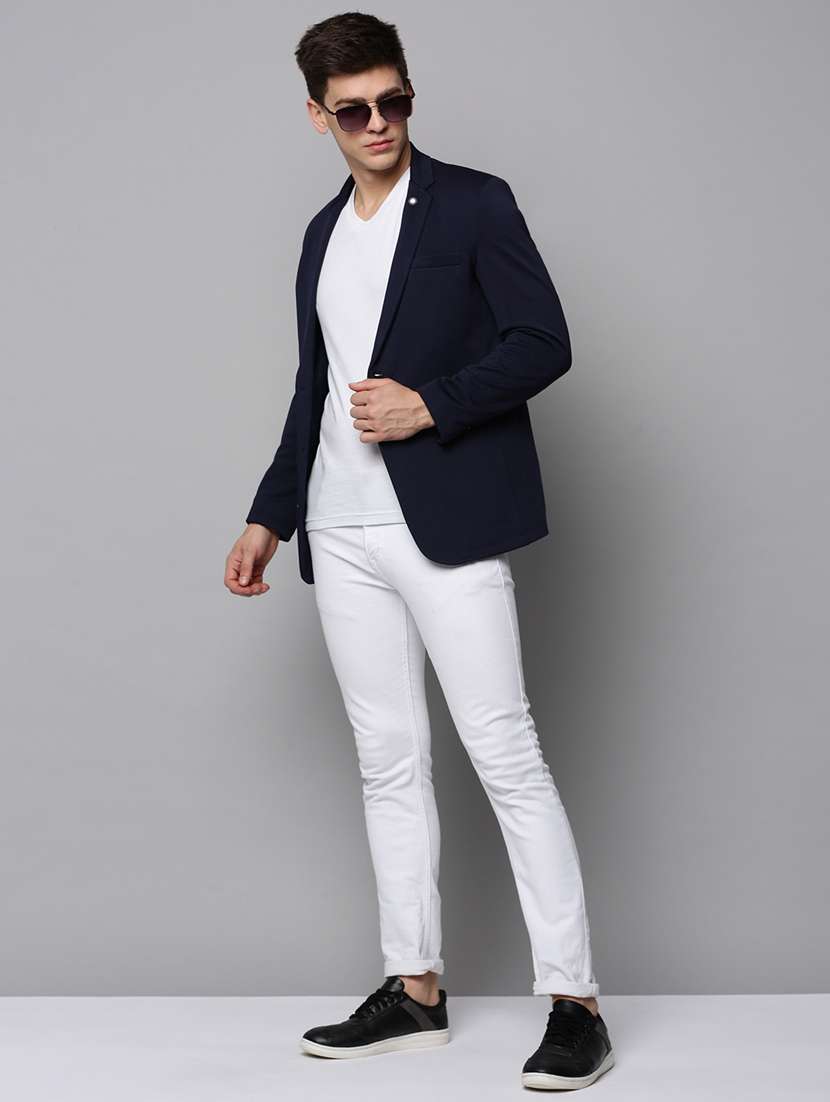 solid single breasted casual blazer - 19197377 -  Standard Image - 3
