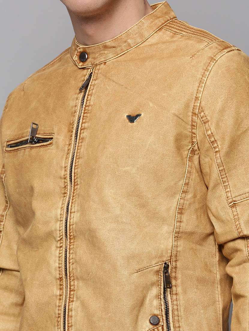 beige leather casual jacket - 19197399 -  Standard Image - 5