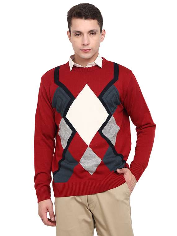 men round neck solid sweater