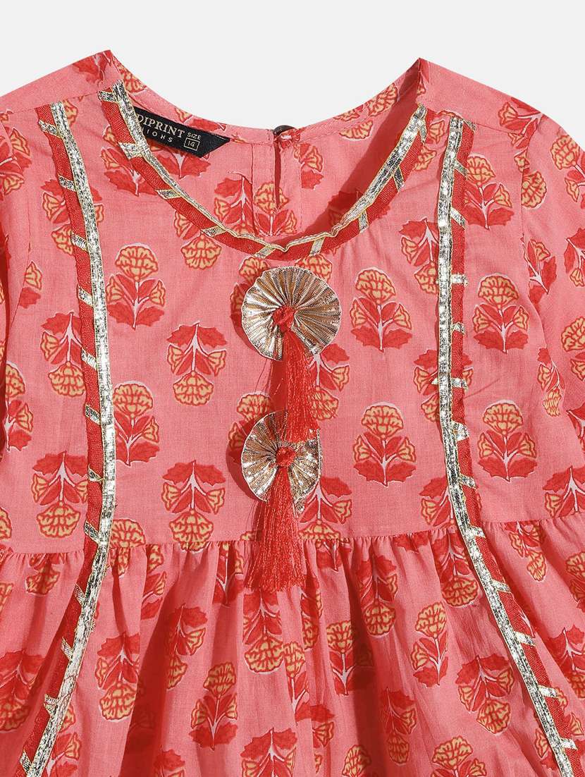 printed cotton kurta sharara set - 19197730 - Standard Image - 3