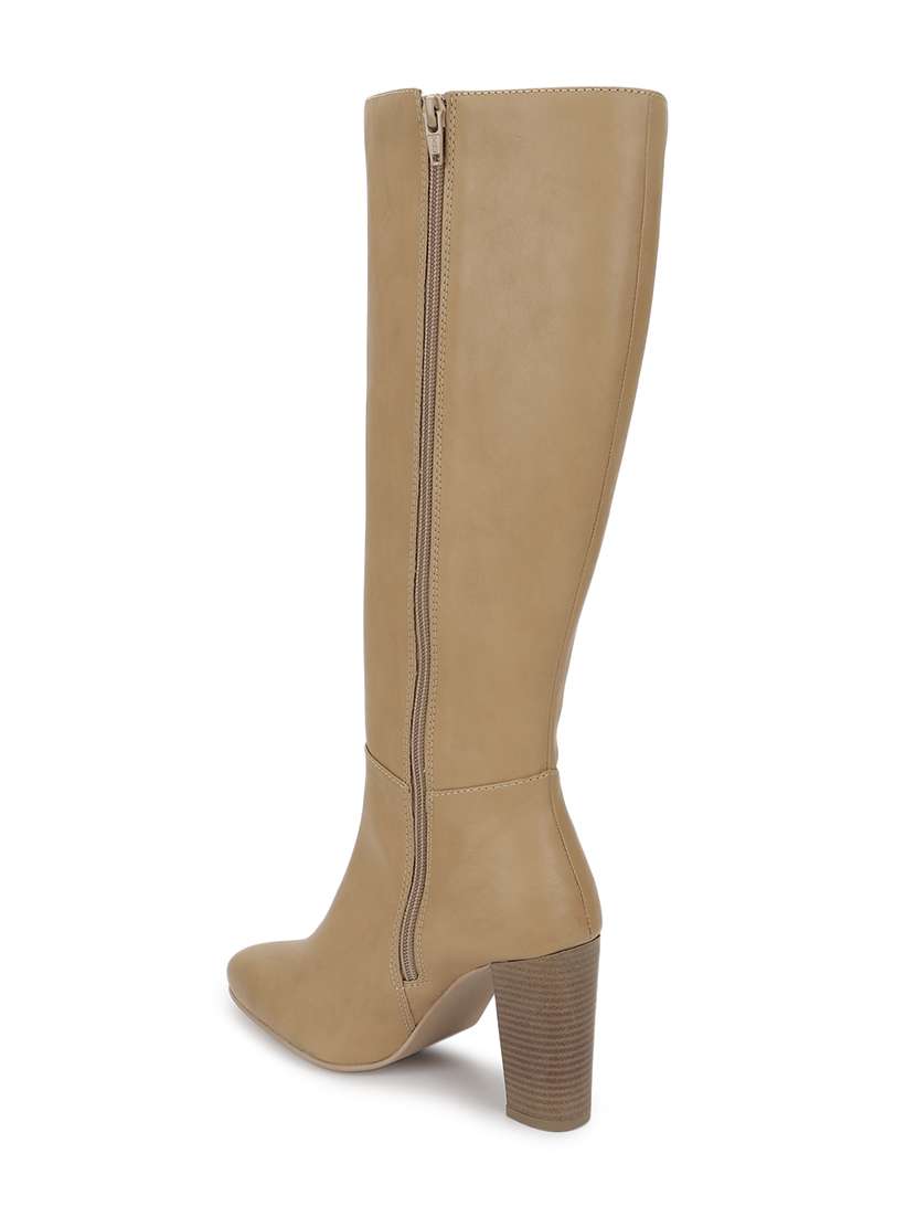 beige knee length boot - 19197734 -  Standard Image - 3