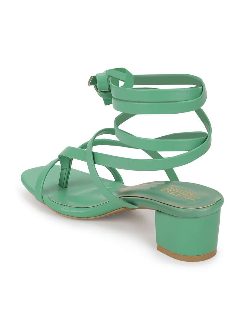 green pu gladiators sandals - 19197766 -  Standard Image - 3
