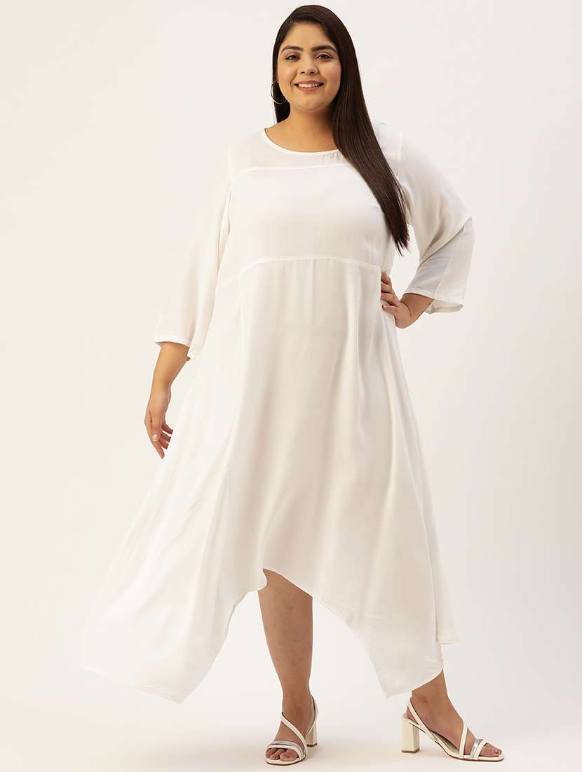 women's asymmetric solid dress