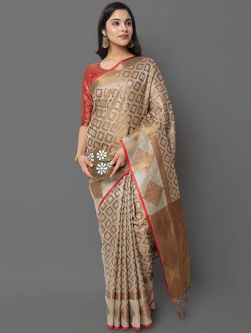 self design kanjivaram saree with blouse - 19198015 -  Standard Image - 0