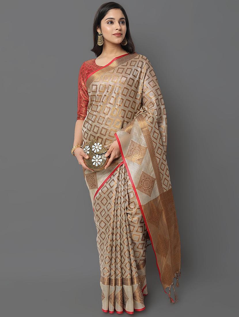 self design kanjivaram saree with blouse - 19198015 -  Zoom Image - 0