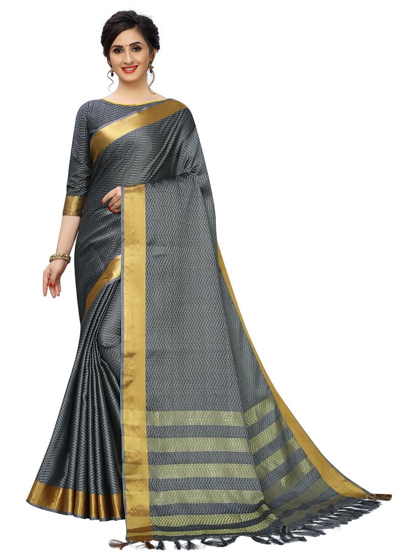self design woven saree with blouse - 19198178 -  Zoom Image - 0