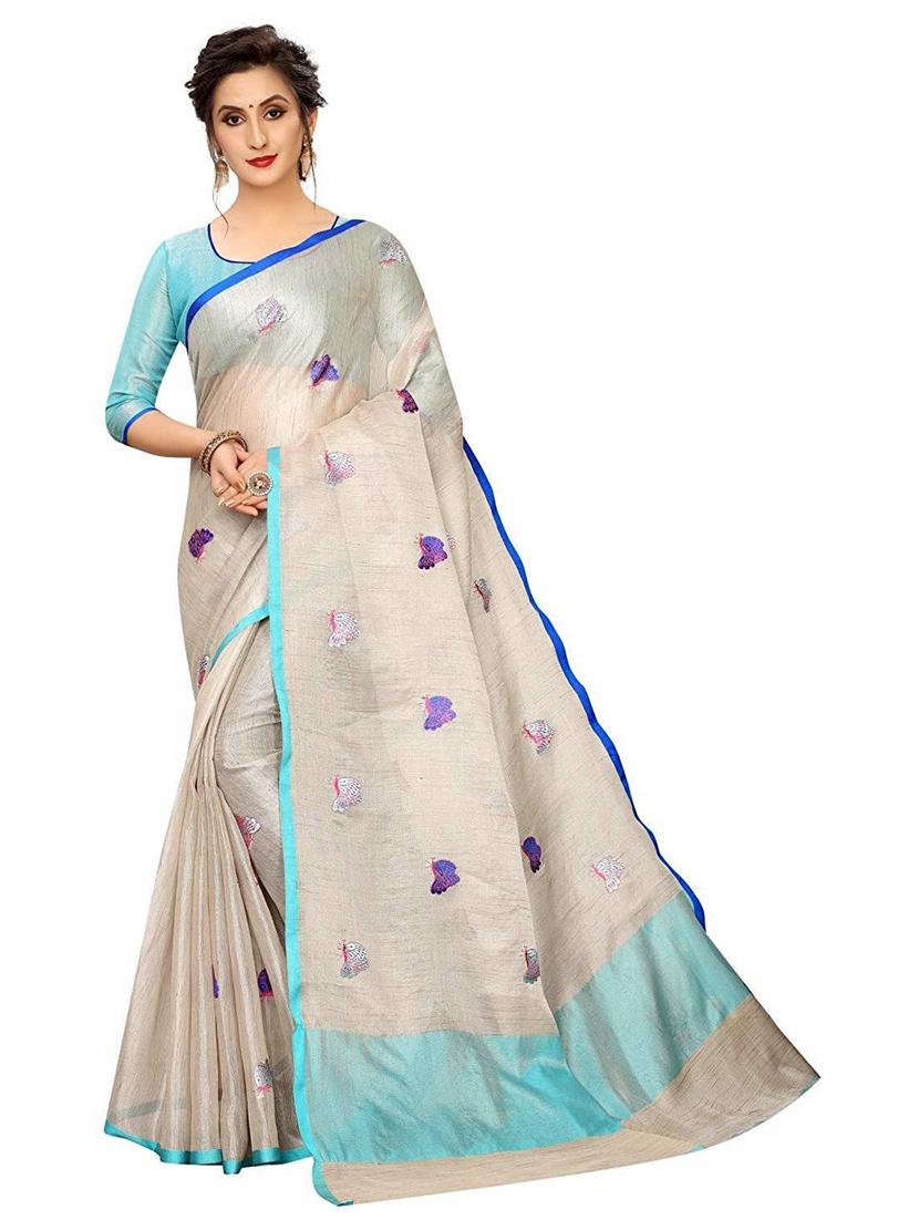 self design woven saree with blouse - 19198200 -  Zoom Image - 0