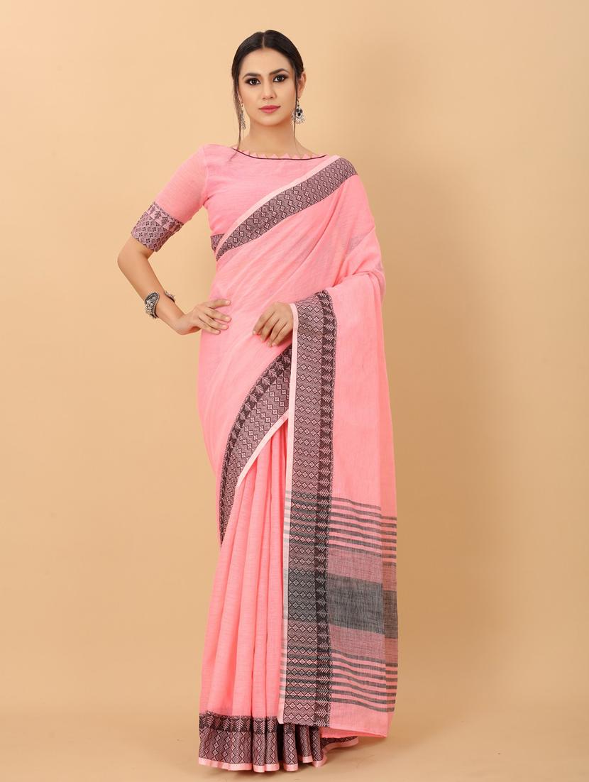 self design woven saree with blouse - 19198674 - Zoom Image - 0