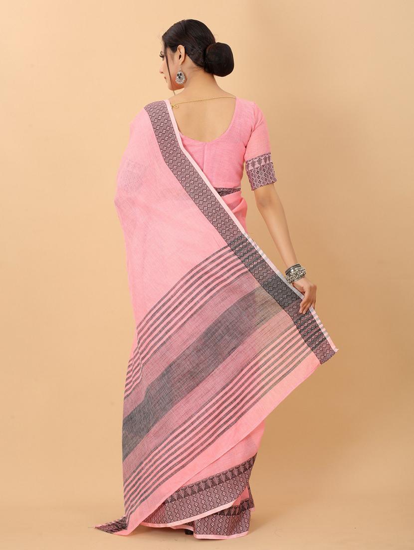 self design woven saree with blouse - 19198674 - Standard Image - 3