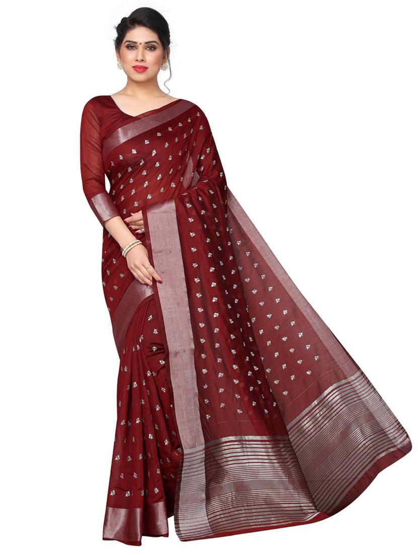 self design woven saree with blouse - 19198733 -  Zoom Image - 0