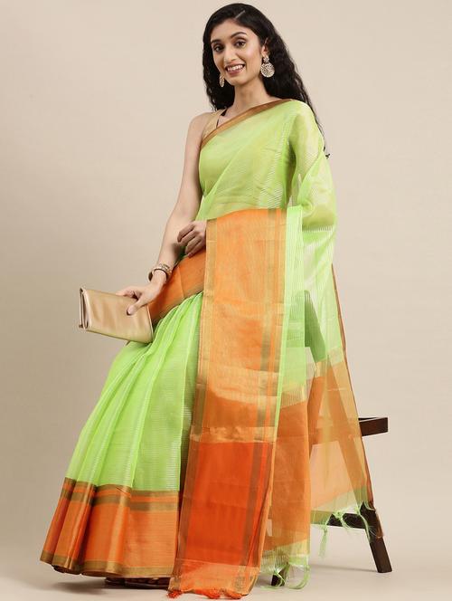 self design woven saree with blouse - 19198740 - Standard Image - 0