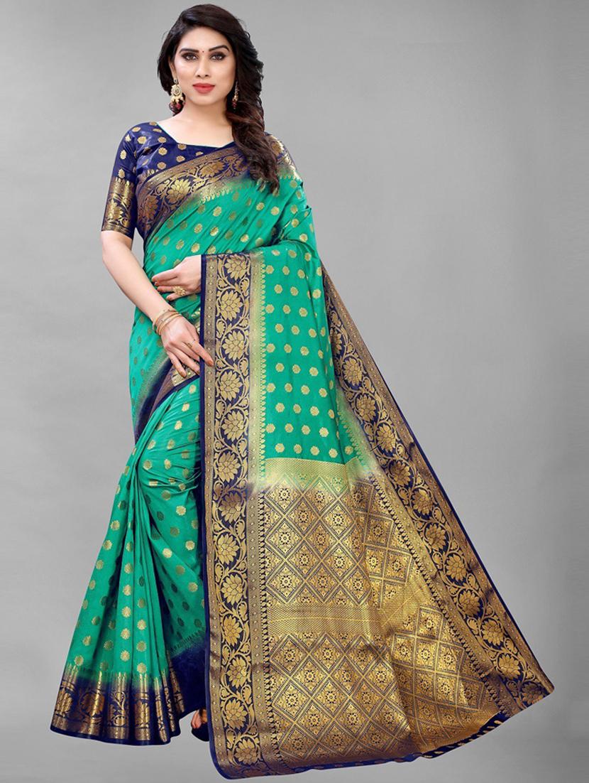 ethnic wear green colored saree set - 19199085 -  Zoom Image - 0
