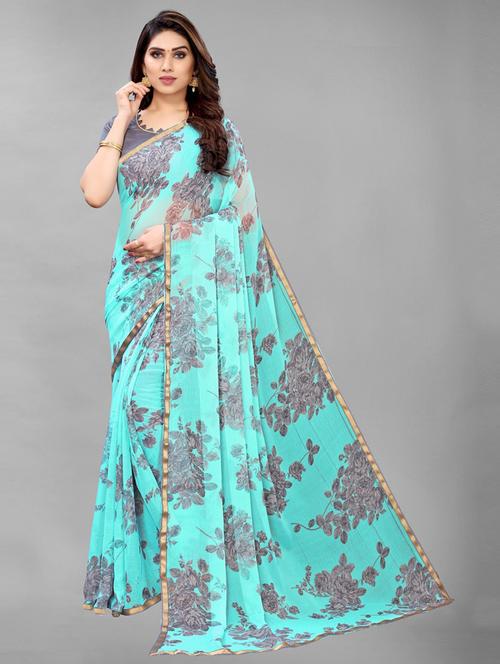 ethnic wear light blue colored saree set - 19199158 - Standard Image - 0