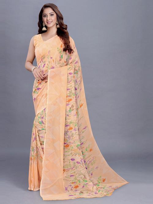 floral printed saree with blouse - 19199217 -  Standard Image - 0