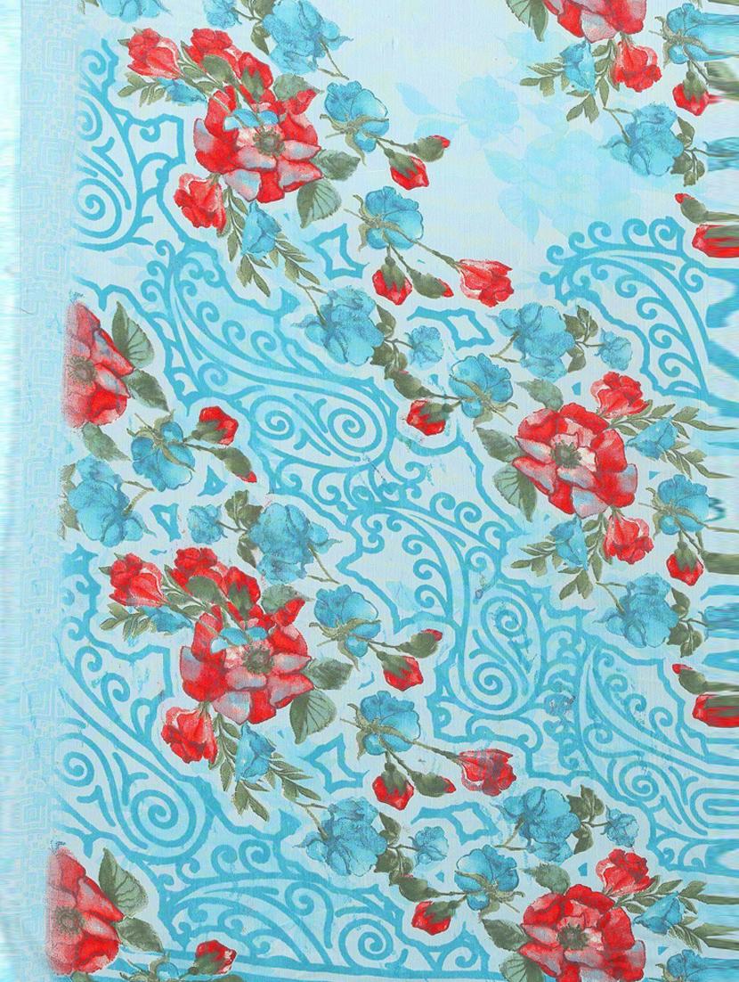 floral printed saree with blouse - 19199234 - Standard Image - 5