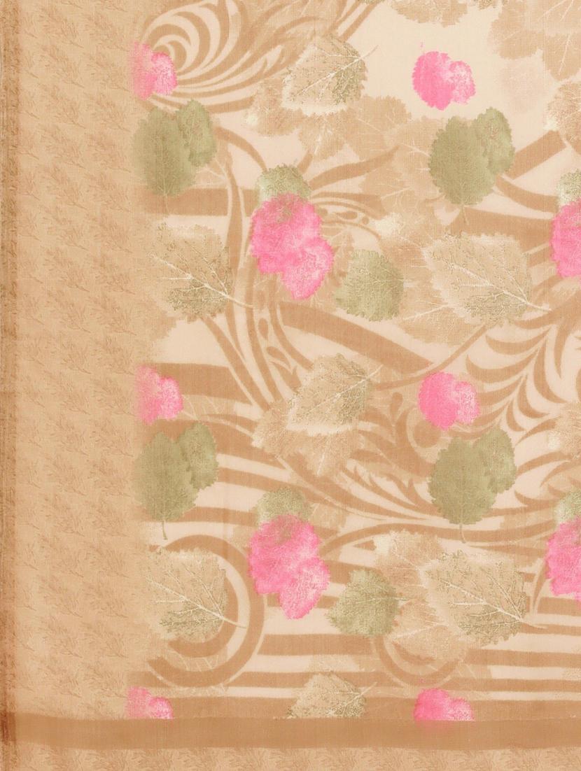 floral printed saree with blouse - 19199278 - Standard Image - 5
