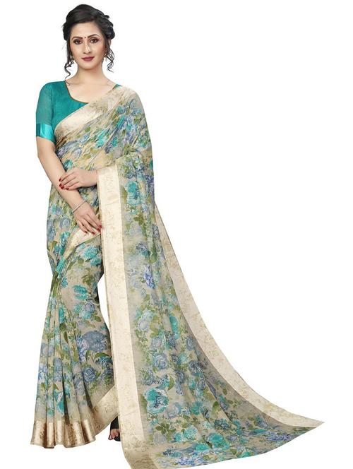 floral printed saree  with blouse - 19199420 -  Standard Image - 0