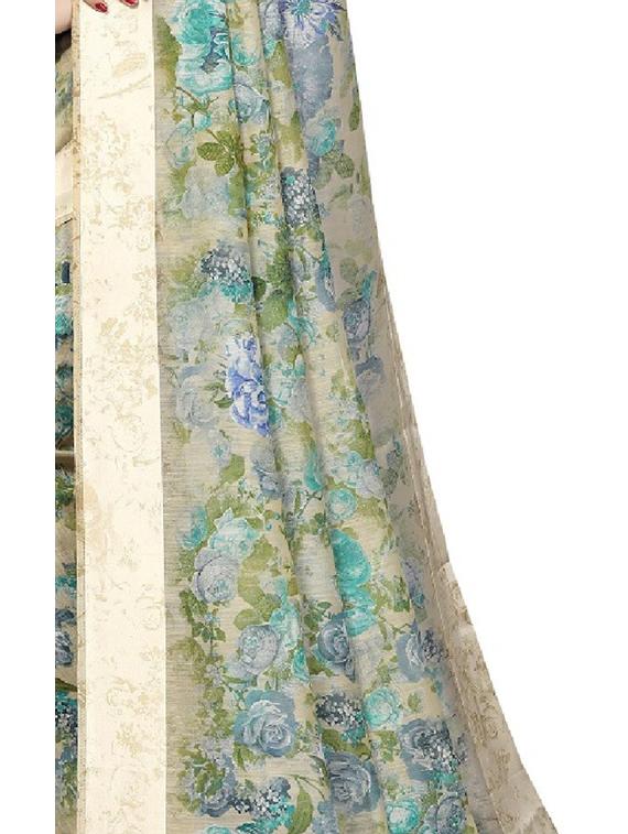 floral printed saree with blouse - 19199430 - Standard Image - 3