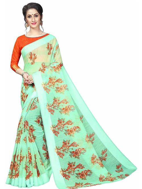 floral printed saree  with blouse - 19199505 -  Standard Image - 0