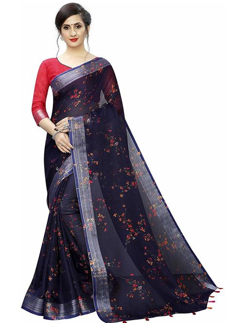 floral printed saree  with blouse - 19199507 -  Standard Image - 0