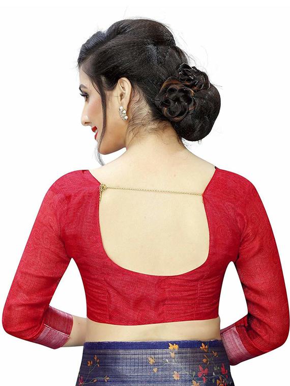 floral printed saree with blouse - 19199507 - Standard Image - 3
