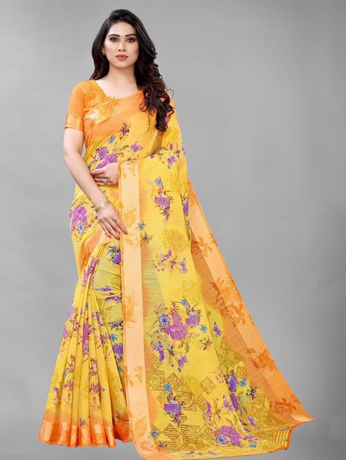 floral printed saree  with blouse - 19199513 -  Standard Image - 0