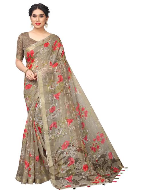 floral printed saree  - 19199514 -  Standard Image - 0