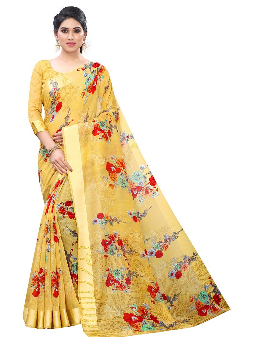 floral printed saree  with blouse - 19199537 -  Zoom Image - 0