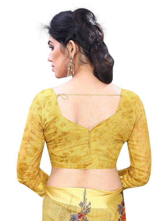 floral printed saree with blouse - 19199537 - Standard Image - 3