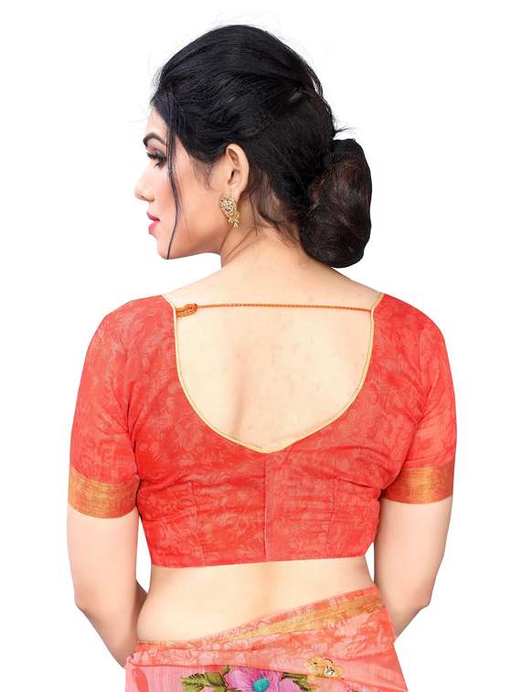 floral printed saree with blouse - 19199552 - Standard Image - 3
