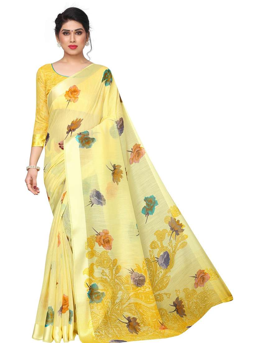 floral printed saree  with blouse - 19199583 -  Zoom Image - 0