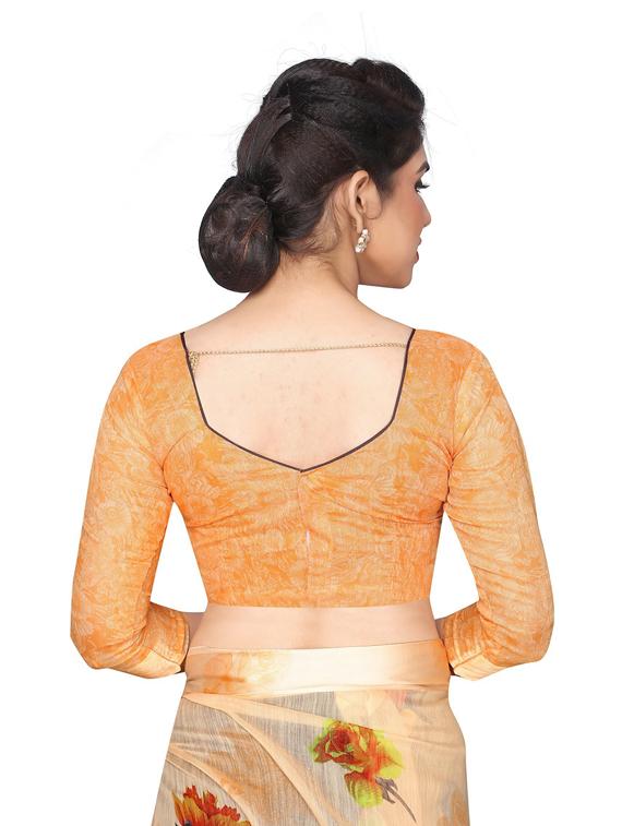 floral printed saree with blouse - 19199589 - Standard Image - 3